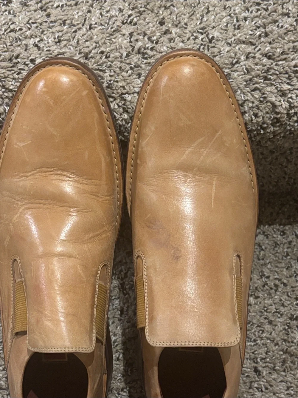 Colehaan leather upper Men's Tan Slip-On Leather Shoes 10 1/2 M made in Brazil